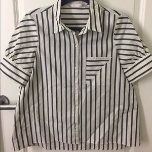 Brand new zara trafaluc striped button down size 6